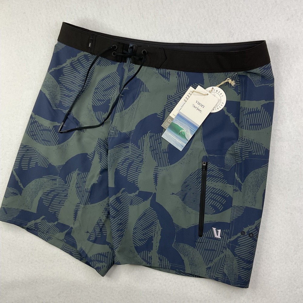 Vuori Infinity Board Shorts Rob Machado Smoked Beryl Deco V383 Mens 32 NEW